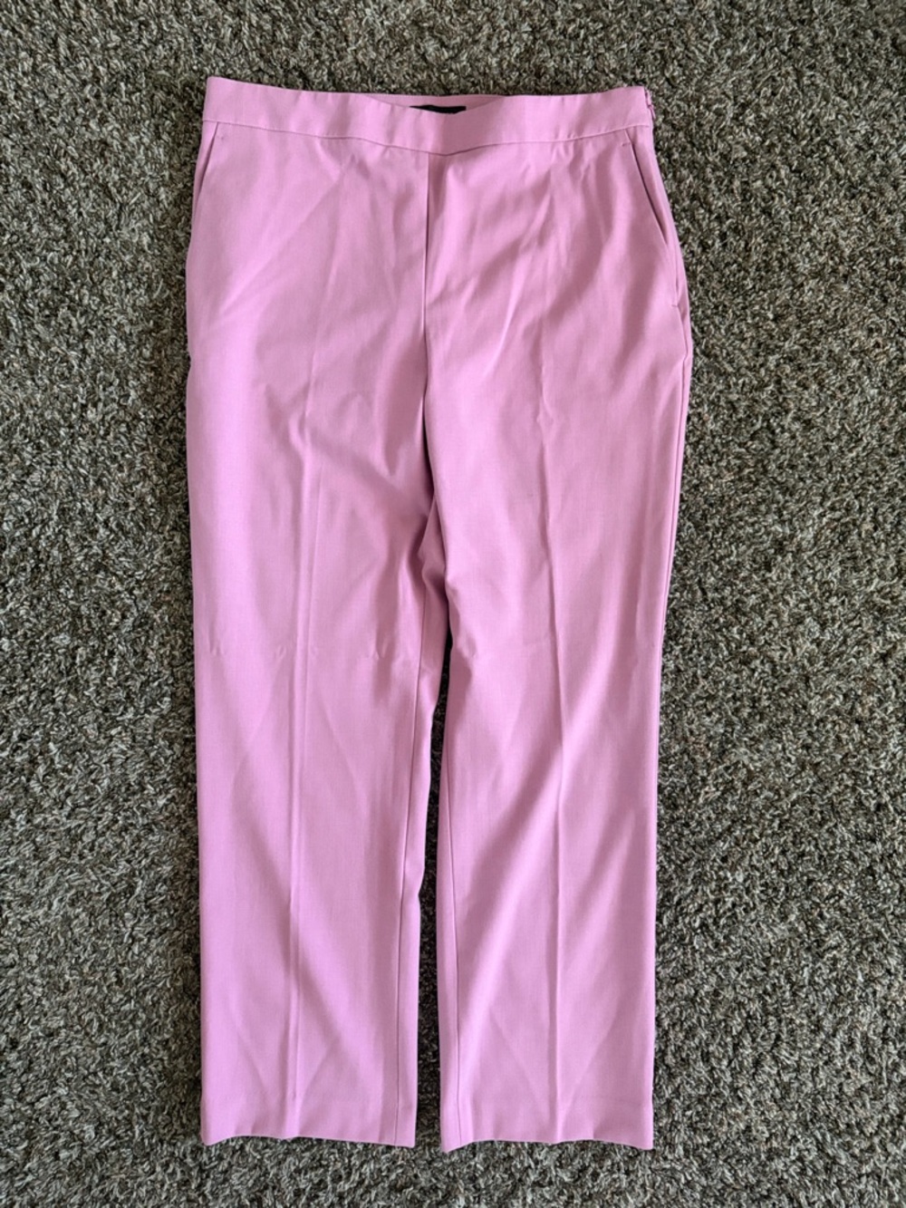 Ann Taylor Curvy Straight-Leg Flat Front, Soft Pink Dress Pants, Size 14P